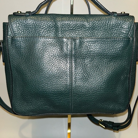 Pre loved pebbled leather fossil crossbody handbag - Picture 2 of 16